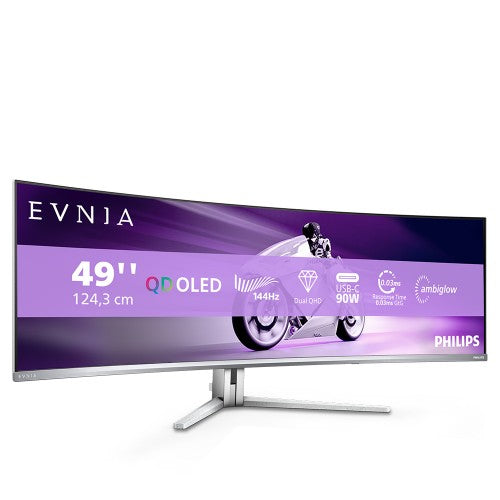 Philips Evnia 8000 49M2C8900L/00 computer monitor 124.2 cm (48.9") 5120 x 1440 pixels Dual QHD QD-OLED White