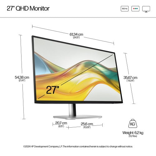 HP Series 5 Pro 27 inch QHD No Stand Monitor - 527pq