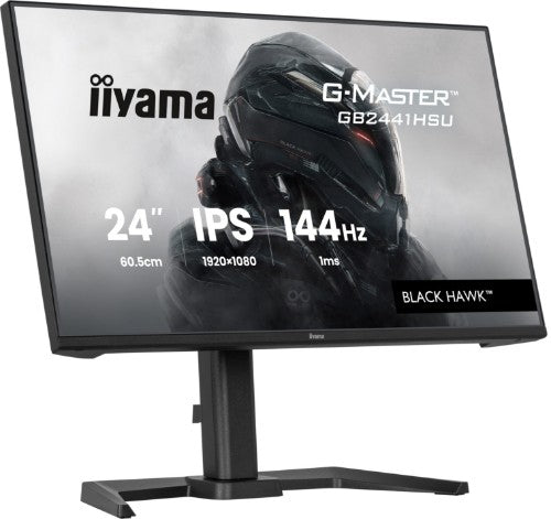 iiyama G-MASTER Get ahead with the 24" GB2441HSU Black Hawk monitor with IPS Panel Technology, 1ms MPRT and height adjustabe stand