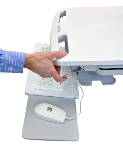 Ergotron StyleView EMR Cart with LCD Pivot, LiFe Powered, EU Aluminium, Grey, White Flat panel Multimedia cart