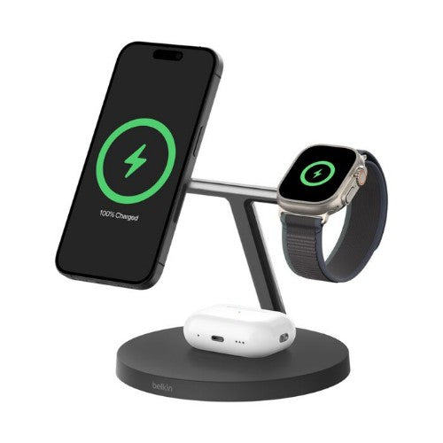Belkin WIZ032MYBK mobile device charger Headset, Smartphone, Watch Black USB Wireless charging Fast charging Indoor