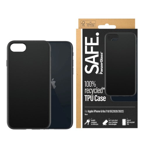 PanzerGlass SAFE. by ® TPU Case iPhone 8 | 7 | 6s | 6 | SE (2020-2022) | Black | Bulk