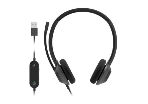 Cisco Headset 322Q USB, Wired Dual On-Ear Headphones, Microsoft Teams Controller with USB-A, Carbon Black, 2-Year Limited Liability Warranty (HS-W-322Q-C-USB)