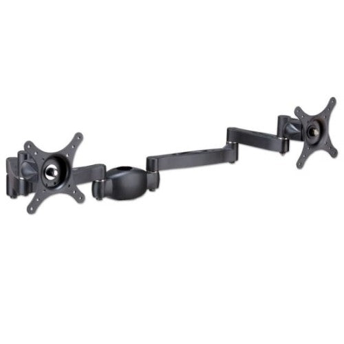 Lindy Dual Adjustable LCD Arms for up to 12kg, Black