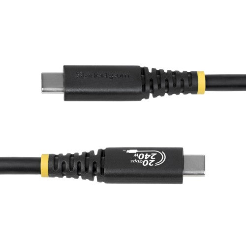 StarTech.com 2m (6ft) USB4 Cable, 20Gbps, USB-IF Certified USB-C Cable, 240W PD EPR, 4K 120Hz DP 1.4, TPE Jacket, Black USB-C Cord