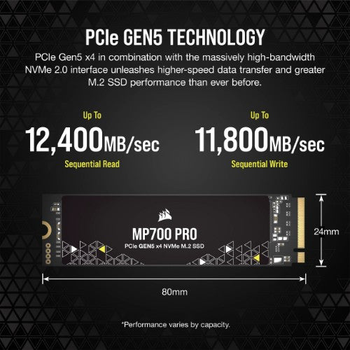 Corsair MP700 PRO 2 TB M.2 PCI Express 5.0 NVMe 3D TLC NAND
