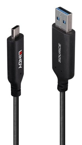 Lindy 10m USB 3.2 Gen 1 Type A to C Fibre Optic Hybrid Cable