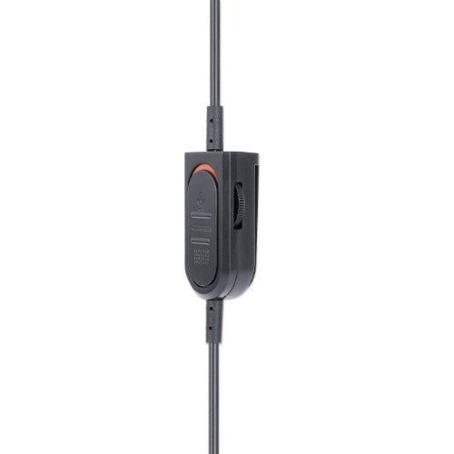 Manhattan Mono Over-Ear Headset (USB), Microphone Boom (padded), Polybag Packaging, Adjustable Headband, In-Line Volume Control, Ear Cushion, USB-A for both sound and mic use, cable 1.5m, Three Year Warranty