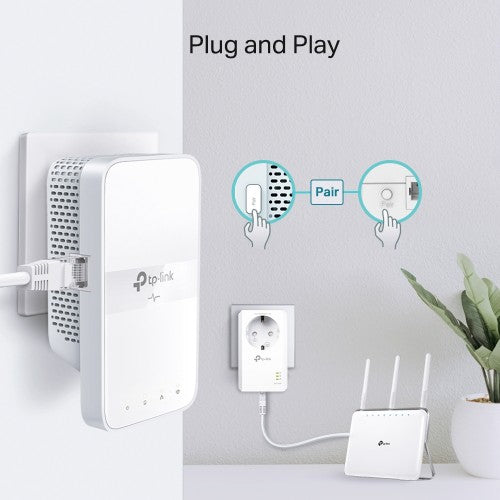 TP-Link TL-WPA7617 PowerLine network adapter 1200 Mbit/s Ethernet LAN Wi-Fi White 1 pc(s)