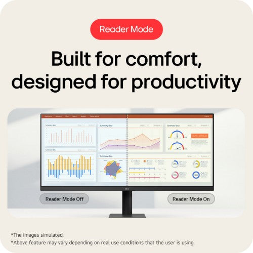 LG UltraWide U5 Monitor (34U511A) - 34-inch 21:9 UltraWide™ WFHD (2560x1080) IPS Display, sRGB 99%, HDR400, 100Hz Refresh Rate, Eye-Care Features, Clutter-free Design, Height Adjustable