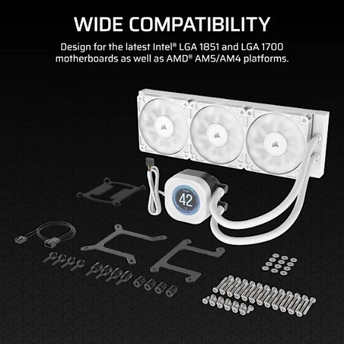 Corsair Nautilus 360 RS Processor All-in-one liquid cooler 12 cm White