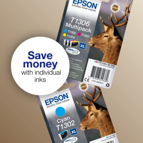 Epson C13T13064012/T1306 Ink cartridge multi pack C,M,Y XL 3x10.1ml Pack=3 for Epson Stylus BX 320/SX 525/WF 3500