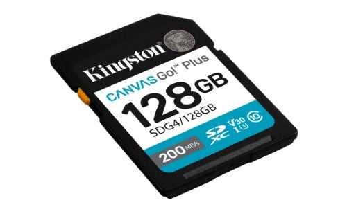 Kingston Technology Canvas Go! Plus 128GB SDXC Canvas Go Plus Gen4 200MB/s C10 UHS-I U3 V30