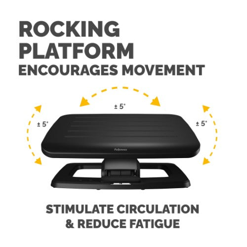 Fellowes Foot Rest Under Desk - Hana LT Foot Support Ergonomic Foot Rest - Foot Rest Stool for Office & Home Use - Black