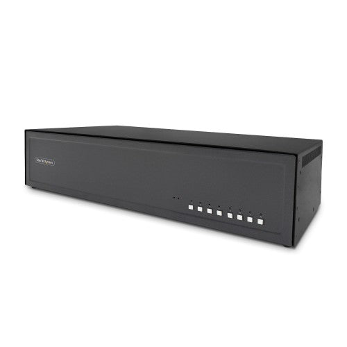 StarTech.com Secure 8-Port Dual-Monitor KVM Switch, DisplayPort, 4K 30Hz, NIAP 4.0 Desktop KVM, Metal Housing, Made in the USA