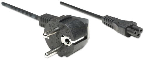 Manhattan Power Cord/Cable, Euro 2-pin (CEE 7/4) plug to C5 Female (cloverleaf/triangular), 1.8m, 16A, Lead, Lifetime Warranty