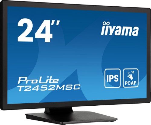 iiyama ProLite 23.8” PCAP 10pt touchscreen monitor featuring IPS panel technology, Edge-to-Edge glass design and anti Anti Glare coating