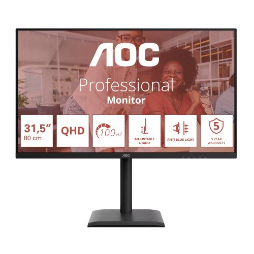 AOC E4 Q32E4U computer monitor 80 cm (31.5") 2560 x 1440 pixels Quad HD LED Black