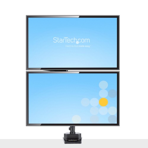 StarTech.com Desk Mount Dual Monitor Arm, Full Motion Monitor Mount for 2x VESA Displays up to 32" (17.6lb/8kg), Height Adjustable, Clamp/Grommet Mount, Mechanical Spring