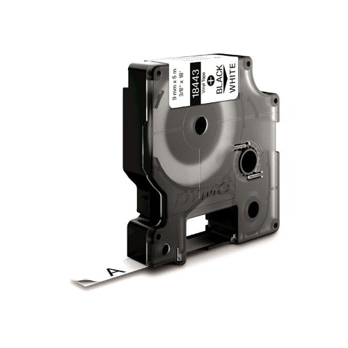 Dymo 18443/S0718580 Ribbon Vinyl black on white 9mm x 5,5m for Dymo Rhino 6-12mm/19mm/24mm