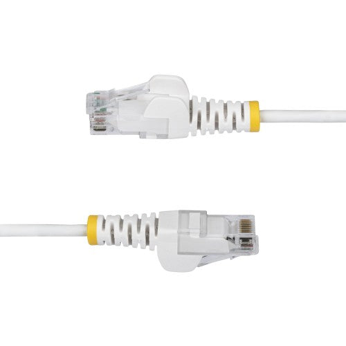 StarTech.com 15m White Slim CAT6 Ethernet Cable, Snagless, 100W PoE, UTP, LSZH, 28AWG Pure Bare Copper Wire, Slim RJ45 Network Patch Cord w/Strain Reliefs, Individually Tested
