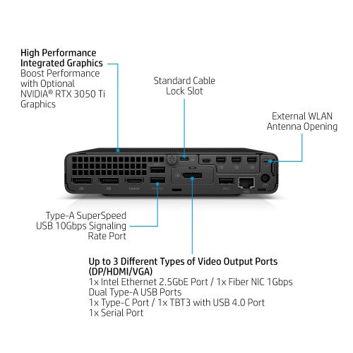 HP 800 G9 Intel® Core™ i7 i7-12700 16 GB DDR5-SDRAM 512 GB SSD Windows 11 Pro Mini PC Black