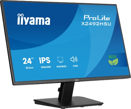 iiyama ProLite X2492HSU-B1 computer monitor 61 cm (24") 1920 x 1080 pixels Full HD LED Black