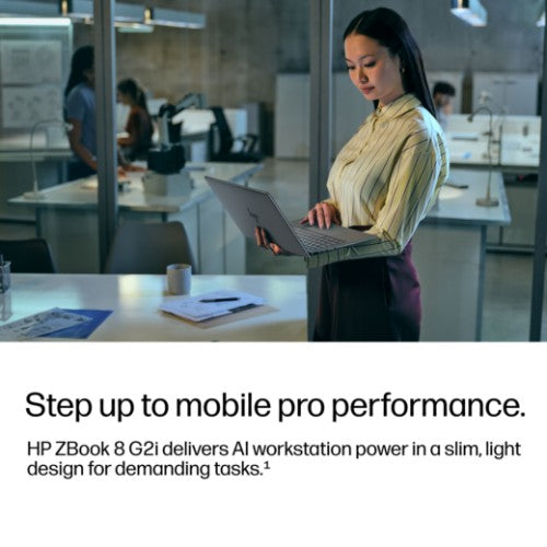 HP ZBook 8 G2i 16 inch Mobile Workstation PC - Data Science Copilot+ PC Intel Core Ultra 7 356H 40.6 cm (16") WUXGA 32 GB DDR5-SDRAM 1 TB SSD Wi-Fi 7 (802.11be) Windows 11 Pro AI Workstation, AI PC Silver