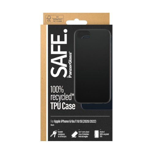 PanzerGlass SAFE. by ® TPU Case iPhone 8 | 7 | 6s | 6 | SE (2020-2022) | Black | Bulk