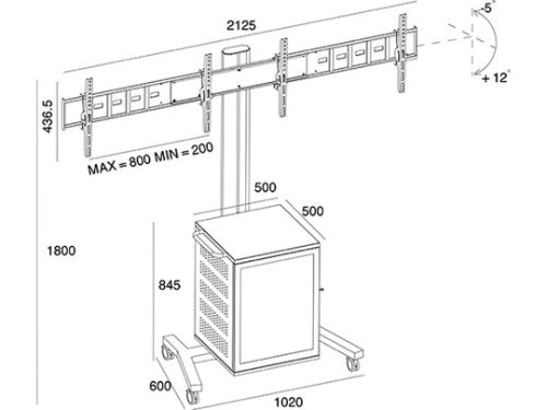 Multibrackets M Public Display Stand 180 Dual MediaBox4 Black