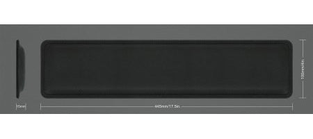 Manhattan Ergonomic Wrist Rest Keyboard Pad, Black, 445 × 100mm, Soft Memory Foam, Non Slip Rubber Base, Black, Lifetime Warranty