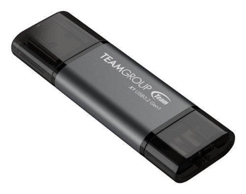Team Group X1 USB 3.2 Gen1 USB flash drive 64 GB USB Type-A / USB Type-C 3.2 Gen 1 (3.1 Gen 1) Black, Grey
