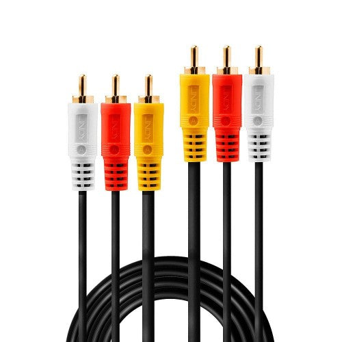 Lindy 7.5m Premium AV Cable 3xPhono Male to 3xPhono Male
