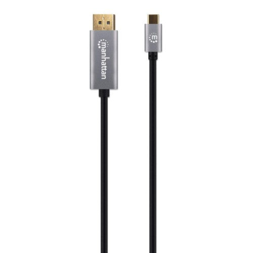 Manhattan USB-C to DisplayPort 1.4 Cable, 8K@60Hz, 2m, Male to Male, Not Bi-Directional, Black, Three Year Warranty, Equivalent to CDP2DP146B (except 20cm longer)