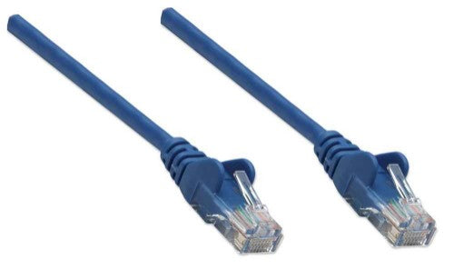 Intellinet Network Patch Cable, Cat5e, 0.5m, Blue, CCA, U/UTP, PVC, RJ45, Gold Plated Contacts, Snagless, Booted, Lifetime Warranty