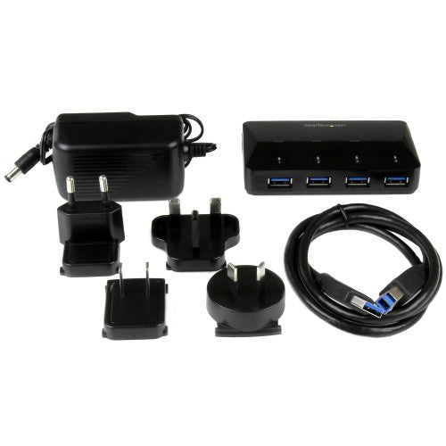 StarTech.com 4-Port USB 3.0 Hub plus Dedicated Charging Port - 1 x 2.4A Port~4-Port USB 3.0 Hub (5Gbps) plus Dedicated Charging Port - 1 x 2.4A Port