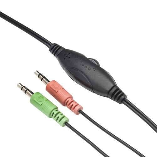 connektgear HP530 Stereo PC Headset with In-Line Mic and Volume Control - Black/Red