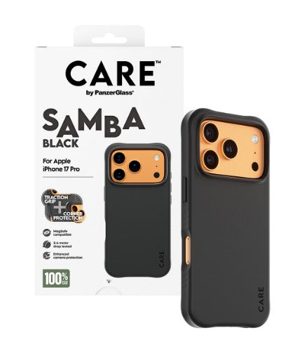 PanzerGlass CARE™ by ® Samba Case Black w. MagSafe iPhone 17 Pro