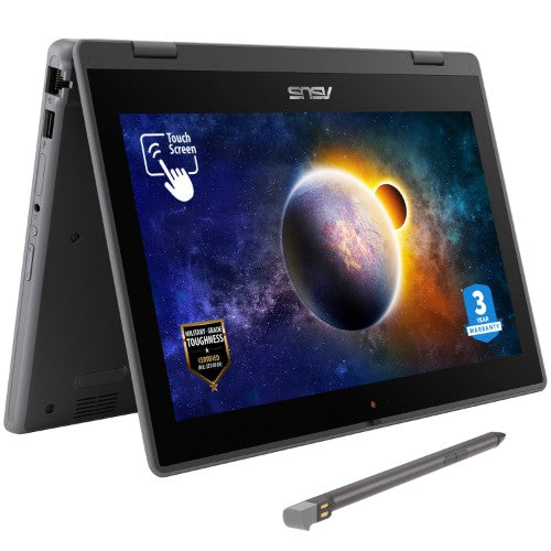 ASUS BR1100F-CS41XA-3Y Intel® Celeron® N N4500 Hybrid (2-in-1) 29.5 cm (11.6") Touchscreen HD 4 GB DDR4-SDRAM 128 GB eMMC Wi-Fi 6 (802.11ax) Windows 11 Pro Education Grey