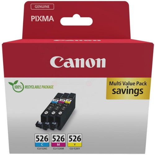 Canon 4541B018/CLI-526 Ink cartridge multi pack C,M,Y, 3x450 pages ISO/IEC 24711 9ml Pack=3 for Canon Pixma IP 4850/MG 5350/MG 6150/MG 6250/MX 885