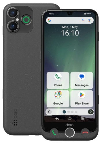 Doro Aurora A30 15.5 cm (6.1") Dual SIM Android 14 4G USB Type-C 6 GB 128 GB 5000 mAh Graphite