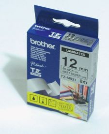 Brother TZE-M931 DirectLabel black on silver matt 12mm x 8m for Brother P-Touch TZ 3.5-18mm/6-12mm/6-18mm/6-24mm/6-36mm