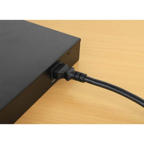 Manhattan Power Cord/Cable, C14 Male to C13 Female (kettle lead), Monitor to CPU, 1m, 10A, Black, Lead, Lifetime Warranty