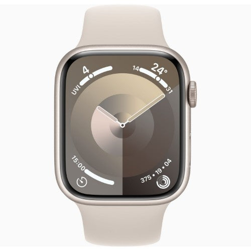 Apple Watch Series 9 GPS 45mm Starlight Aluminium Case w/ Starlight Sport Band - M/L
