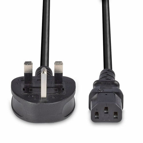 Lindy 15m UK 3 Pin Plug to IEC C13 mains power Cable, Black