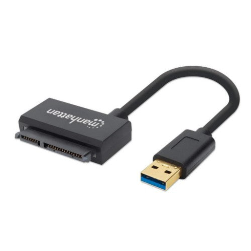 Manhattan USB-A to SATA 2.5" Adapter Cable, 42cm, Male to Male, 5 Gbps (USB 3.2 Gen1 aka USB 3.0), Supports 48-bit LBA, SuperSpeed USB, Three Year Warranty
