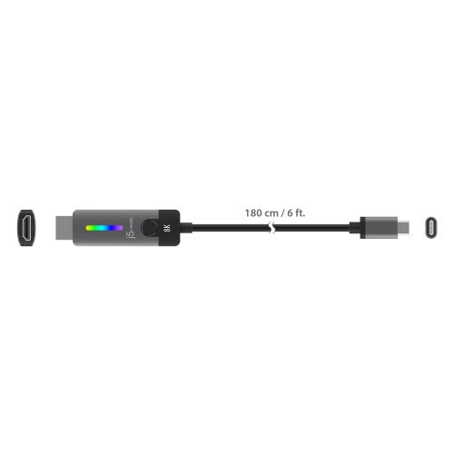 j5create JCC157-N USB-C® to HDMI™ 2.1 8K Cable