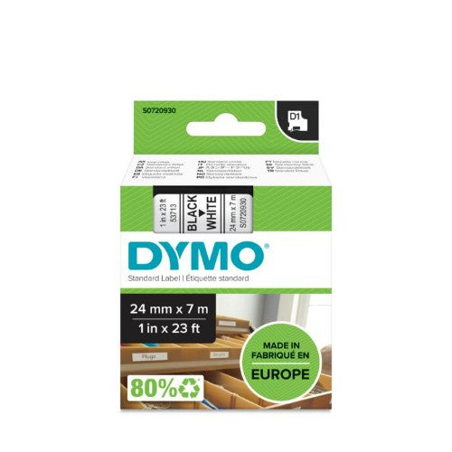 Dymo 53713/S0720930 DirectLabel-etikettes black on white 24mm x 7m for Dymo D1 6-24mm/400 Duo