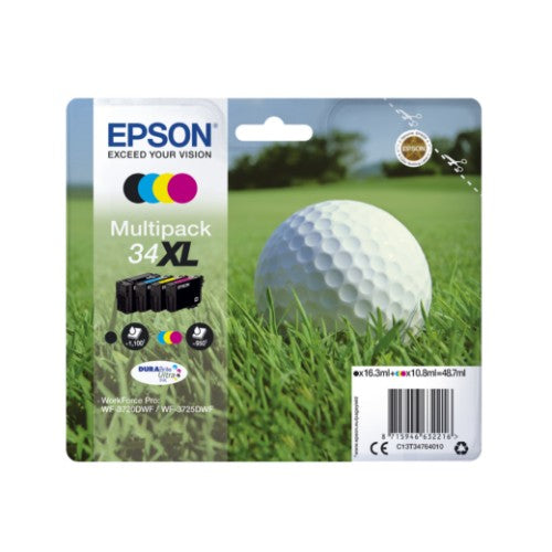 Epson C13T34764010/34XL Ink cartridge multi pack Bk,C,M,Y high-capacity 16,3ml + 3x10,8ml Pack=4 for Epson WF-3720