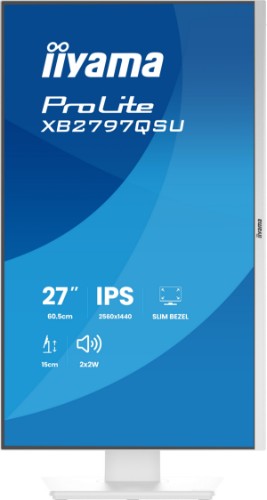 iiyama ProLite XB2797QSU-W1 computer monitor 68.6 cm (27") 2560 x 1440 pixels Quad HD LED White